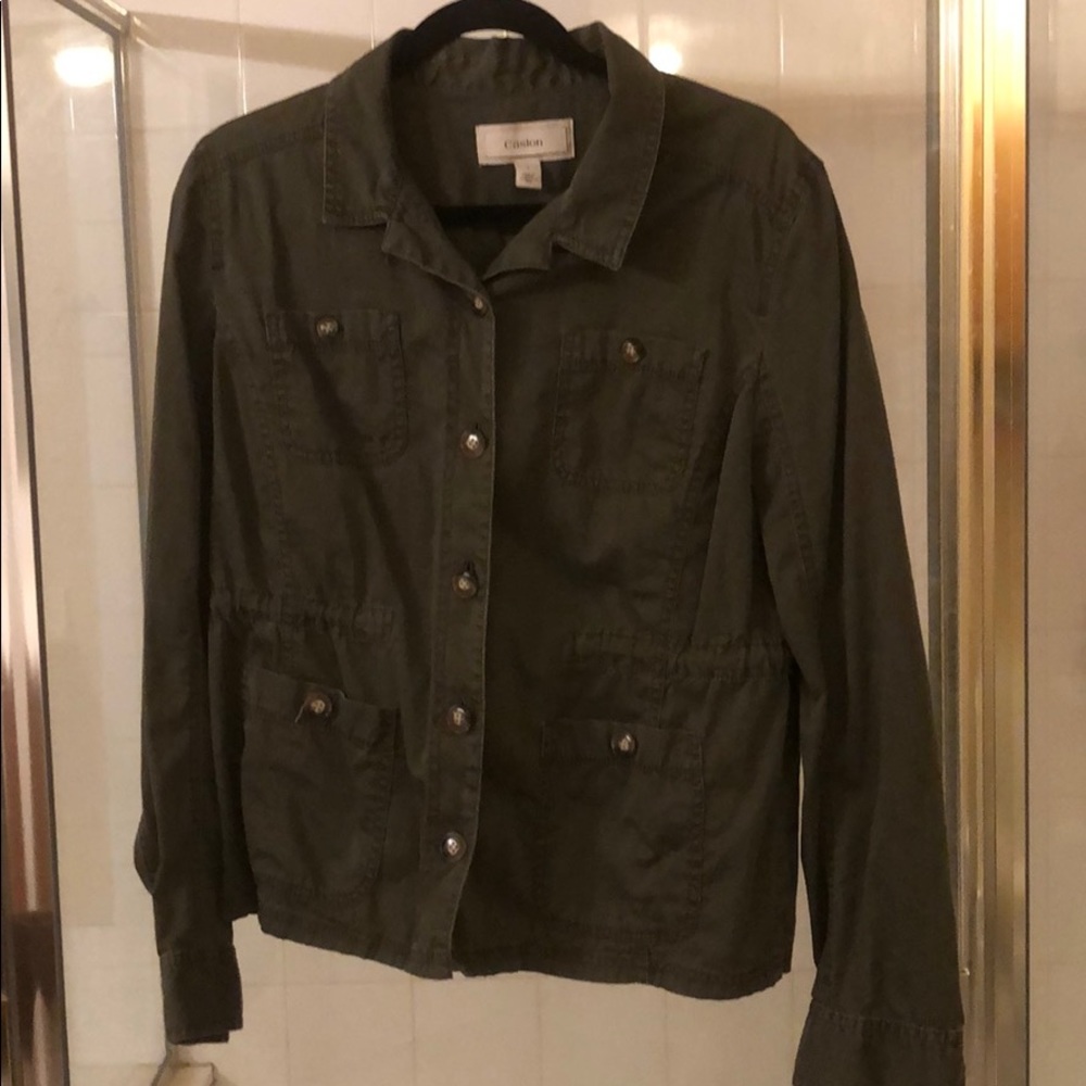 Caslon Button Front Utility Jacket